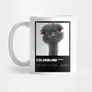 OSTRICH PINK - black card  by COLORBLIND WorldView Mug